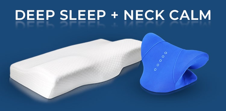 מארז כריות אורטופדיות לכאבי צוואר והקלת צוואר תפוס וכאבים בצוואר במהלך שינה Neck Calm Deep Sleep של ספינאלי Spinaly